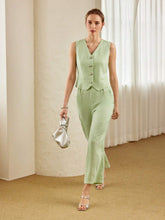 MOTF PREMIUM PURE LINEN SOLID COLOR FOLDED PLEATED STRAIGHT LEG PANTS